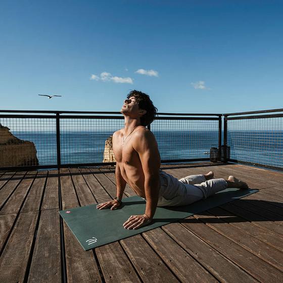 Sun salutation by the pool