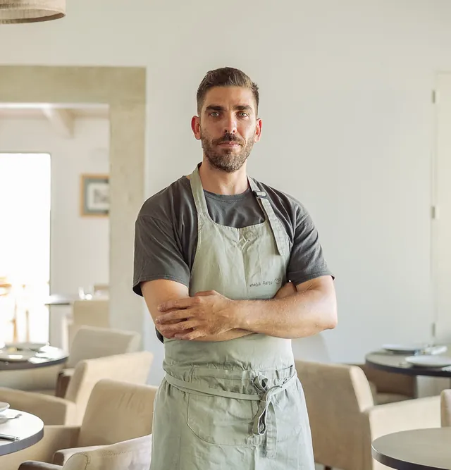 Chef João Viegas in the dining room